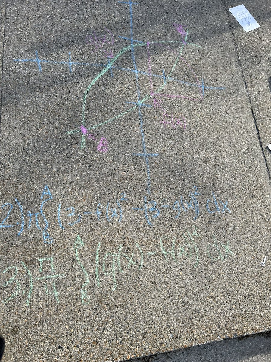 Pi_Roe's tweet image. Today was the perfect day to try sidewalk chalk calculus.  Thank you to @passwaterb for the idea and for all the great resources!
