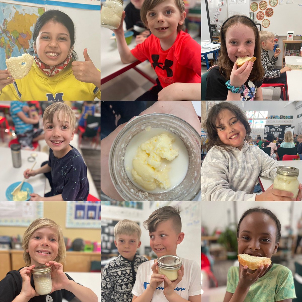 BonishNicole's tweet photo. Making butter was a successful (and delicious) Social Studies/ Science experiment! #arps2022 https://t.co/aooy7mmDSI