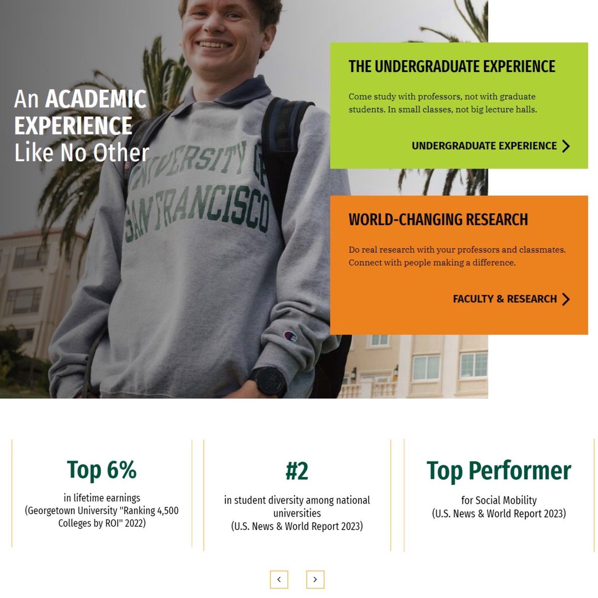 USF’s new website, launched last summer, has been nominated for two awards at the 27th annual <a href="/TheWebbyAwards/">The Webby Awards</a>! 🏆 

You can help by casting your vote for USF (through April 20). Thanks to our community for your support! 💻🗳️

Cast your vote here: bit.ly/3KC0ad9