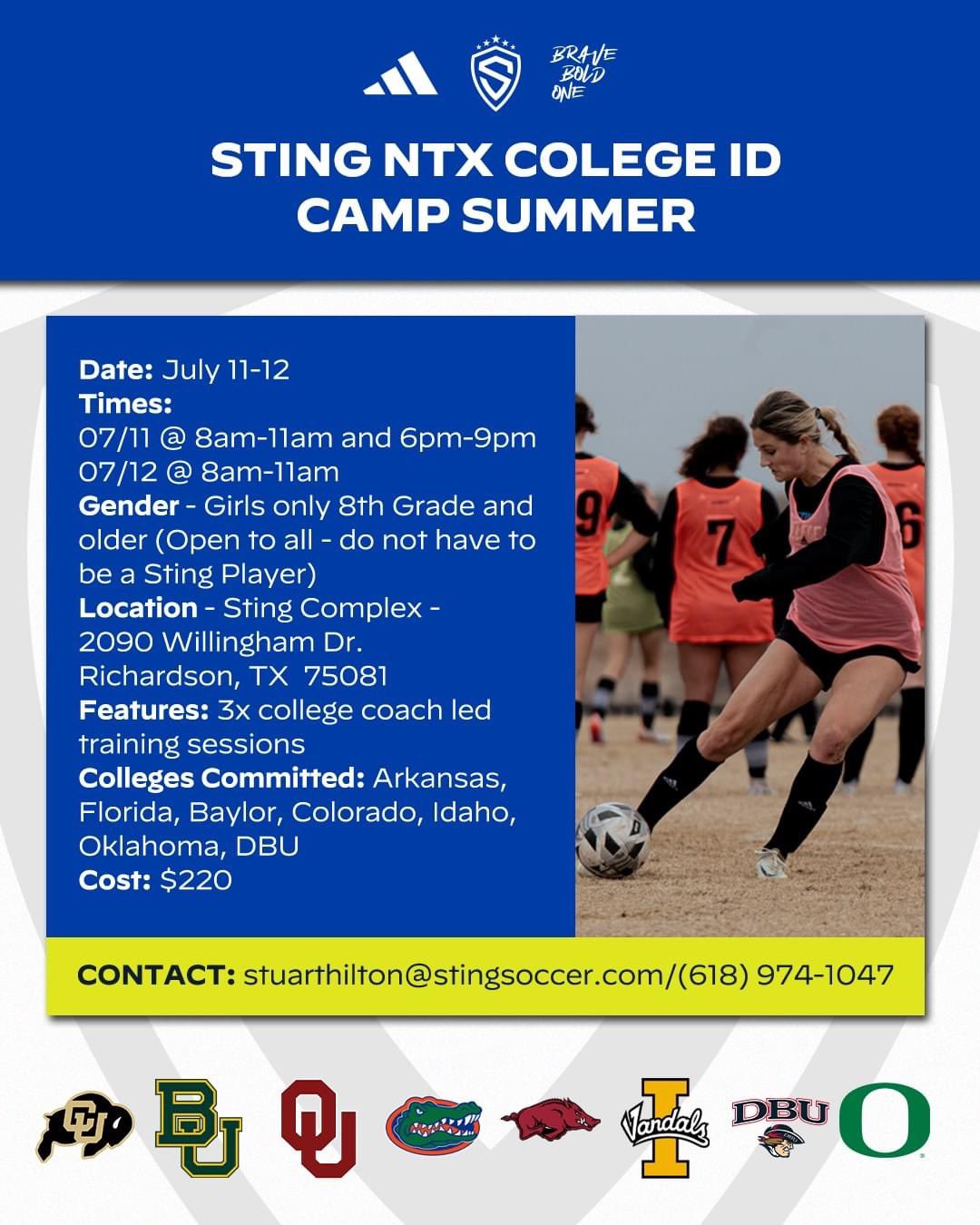 Sting Soccer Club on Twitter "StingNTX College ID Camp Summer ‘23 Our