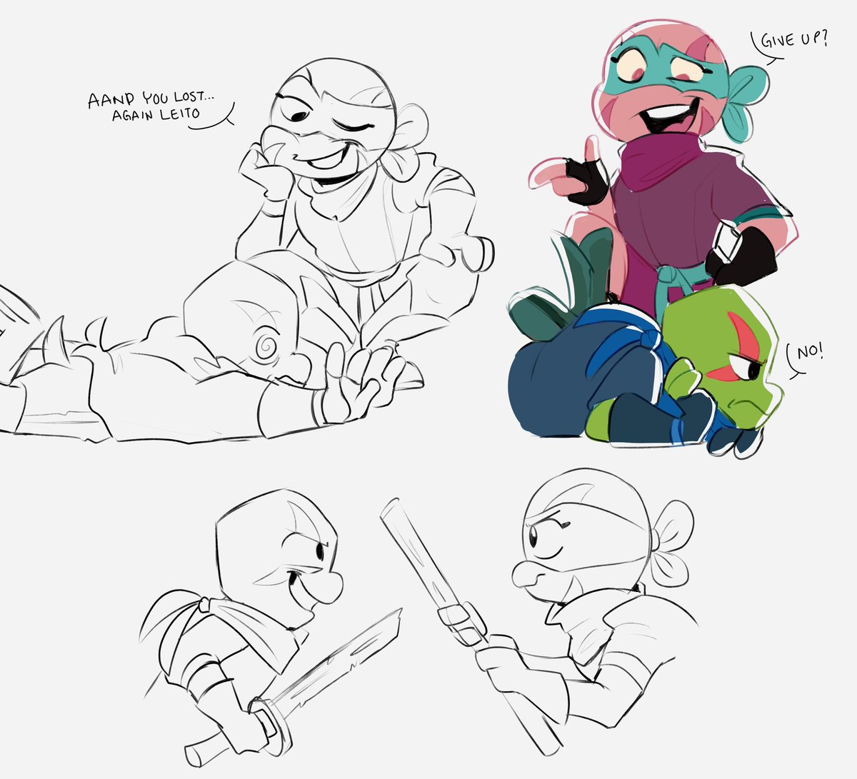 BoobeeLean's tweet photo. Guess who's that pink-scaled slider?! 🐢🩷 my child Nerea kicked Leo's ass and had to doodle it! @Pinetasticapple  that was pretty cute tysm for this surprise

#TCEST for filter #UnderTheWillowTree #rottmnt https://t.co/fYlhfvNx8H