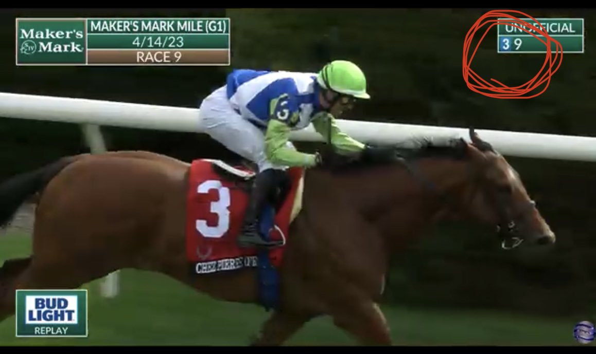 atTheTrack7's tweet photo. 24-1 goes to 11-1 strides after the gate opens and is 9-1 across the wire. https://t.co/o0VUXjKqX4