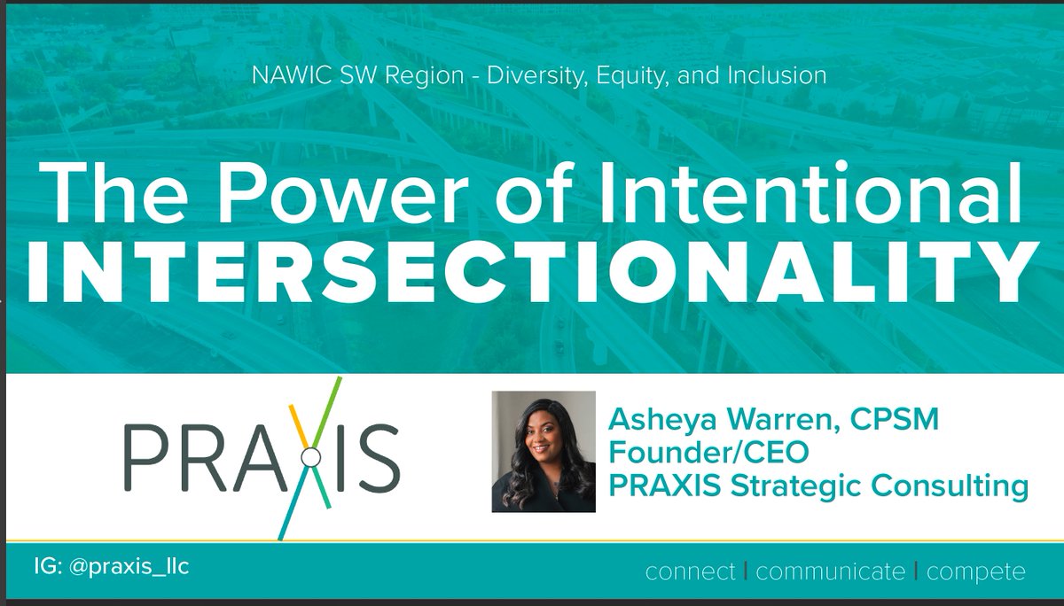 PRAXIS_psm's tweet photo. Enjoyed presenting to @nawicnational South Central Regional Conference! The Power of Intentional #Intersectionality.... Such a pleasure to engage with dynamic women who are propelling the #construction industry forward. Pics coming soon! #BuiltEnvironment #DEI #Inclusion https://t.co/rzU7SDgeSI
