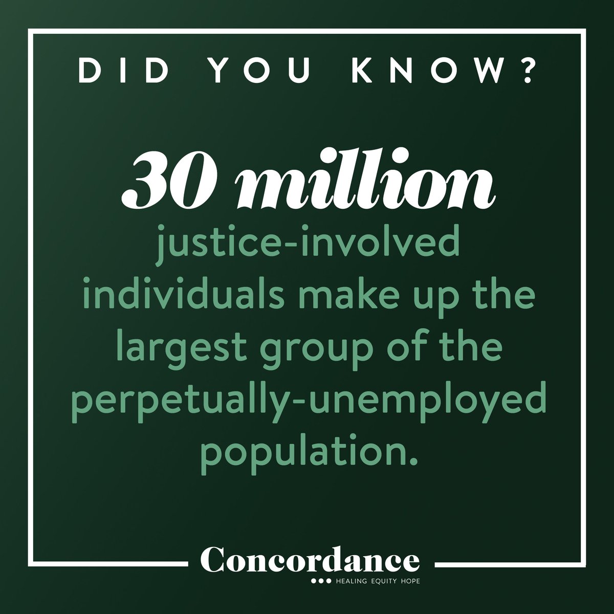 One of Concordance’s many goals is to help reduce the stigma of hiring formerly incarcerated individuals. We are committed to helping individuals overcome obstacles to employment so they can have a successful return to their communities. #SecondChanceHiringMonth #ReentryMatters