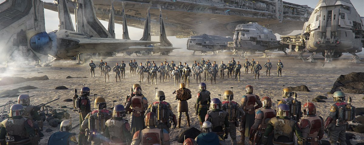 themandalorian's tweet photo. Concept art from the new episode of #TheMandalorian. Art by Richard Lim, @rchurchdesign, @antongrandert, and Doug Chiang. 

Start streaming now on @DisneyPlus. https://t.co/008egbmzlf