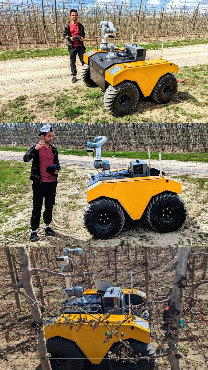 Our Warthog Robot and UR5e Arm in Action Scanning Dormant Trees for Automated Operations. 

#Automation #robotics #Agricultural  #precisionag #agtech #smartfarming
#farmtech
#farmautomation
#roboticautomation
#AIagriculture
#precisionfarming 
#fieldrobotics #cropmonitoring