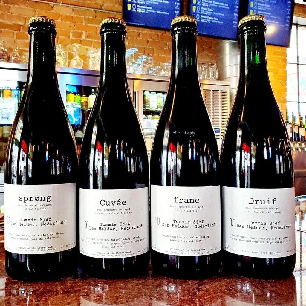 Netherlands brewery Tommie Sjef makes wild ales fermented and aged in wooden barrels. All are fermented using their house wild yeast and bacteria cultures and undergo extensive aging. All are amazing.