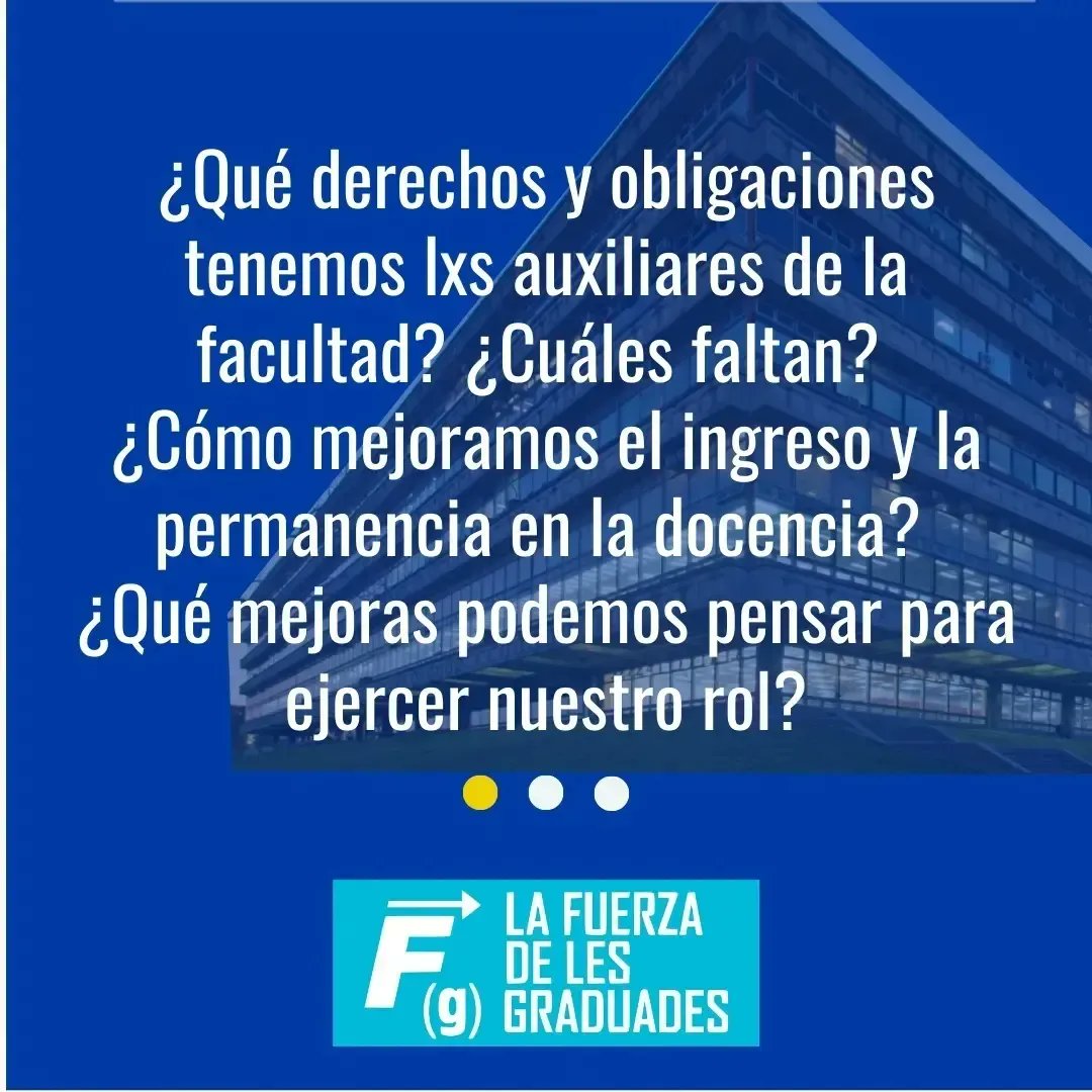 ExactasProyecto's tweet image. MIÉRCOLES 19/04 - 12 HS. PRIMER ENCUENTRO POR UN ESTATUTO DE DOCENTES AUXILIARES

Vení a participar de la primera actividad para discutir un nuevo estatuto de auxiliares que formalice nuestros derechos.

¡Compartilo!

#exactasuba #docenciauniversitaria #docencia