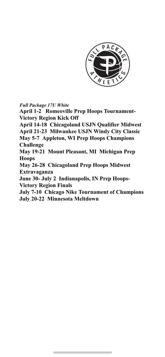 Here is my AAU schedule for the spring/summer!! <a href="/PHSKnightsGBB/">Prospect Girls Basketball</a> <a href="/FPbasketball/">Full Package</a>