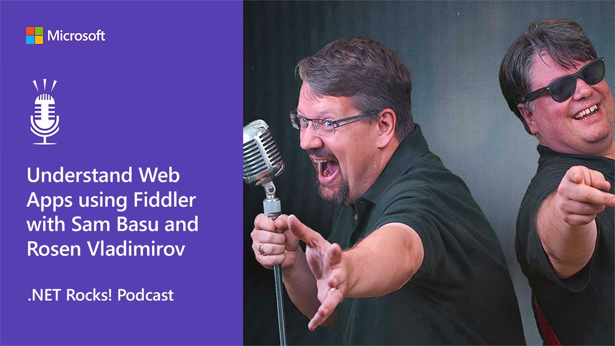 Do you know what your web app is up to? 

#dotNETRocks talks to <a href="/samidip/">Sam Basu</a> and <a href="/rosen_vl/">Rosen Vladimirov</a> about the latest versions of Fiddler; letting you see the messages passing between the browser (or other clients) and the server in HTTP and HTTPS. 

Listen in. msft.it/6015gG79P
