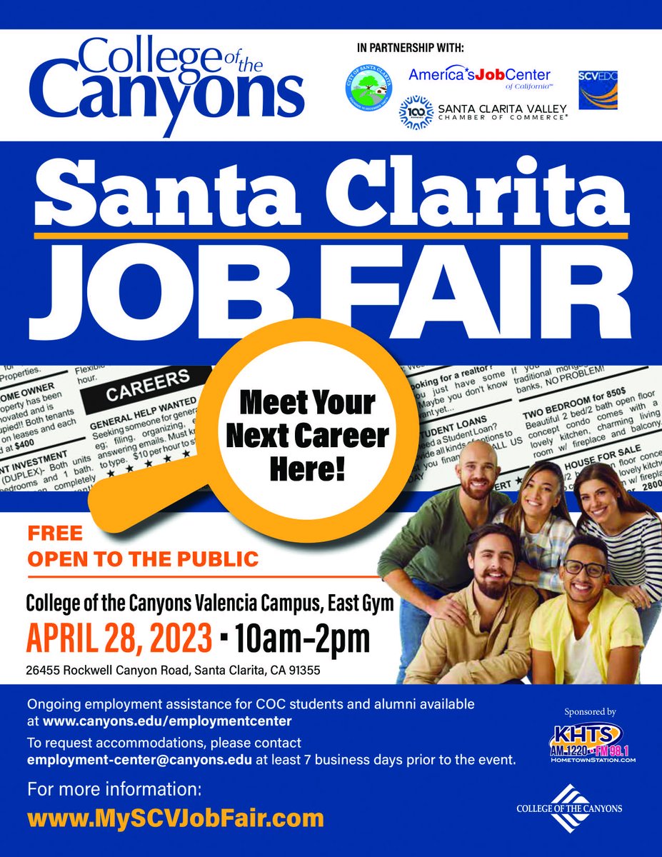 COCEmp_Center's tweet photo. The SANTA CLARITA JOB FAIR is in 2 weeks! 
https://t.co/nXfbEp6gMO https://t.co/ZEaCl7hu0h