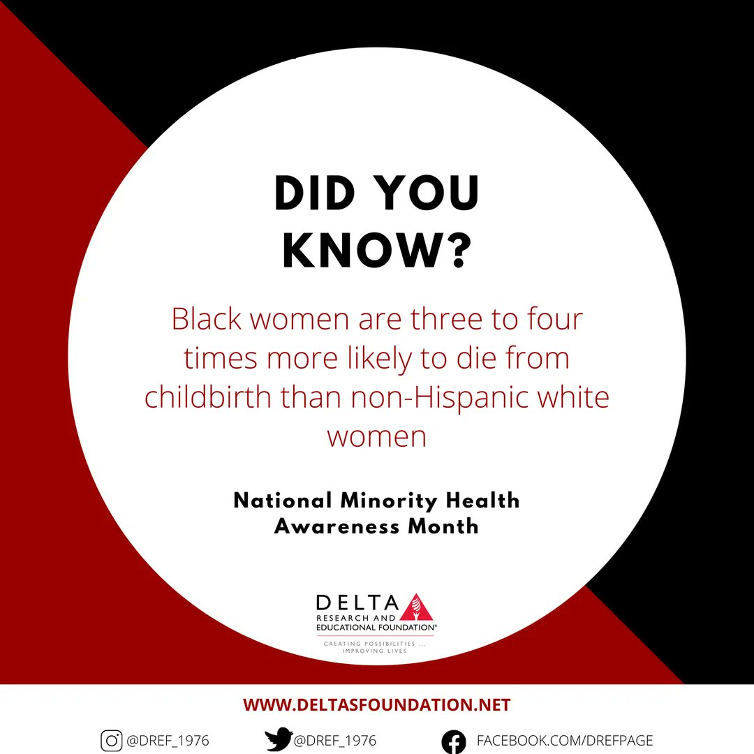 The Delta Research Educational Foundation (DREF) stands against Black maternal health disparities. 

#BMHW23
#MidwestDeltasSayListentoHer
#MaternalJustice
#HEARHER
#BlackMamasMatter