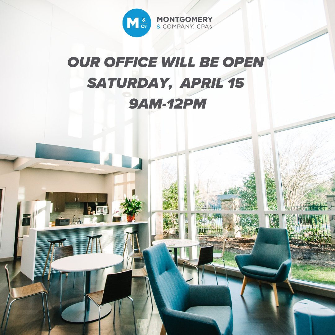 Our office will be open tomorrow, Saturday, April 15th from 9am - 12pm to help prepare for the deadline on Tuesday, April 18th. Please email us or stop by our office if you need assistance with your tax return. 
#greenvillecpas #cpas #greenville #accountants