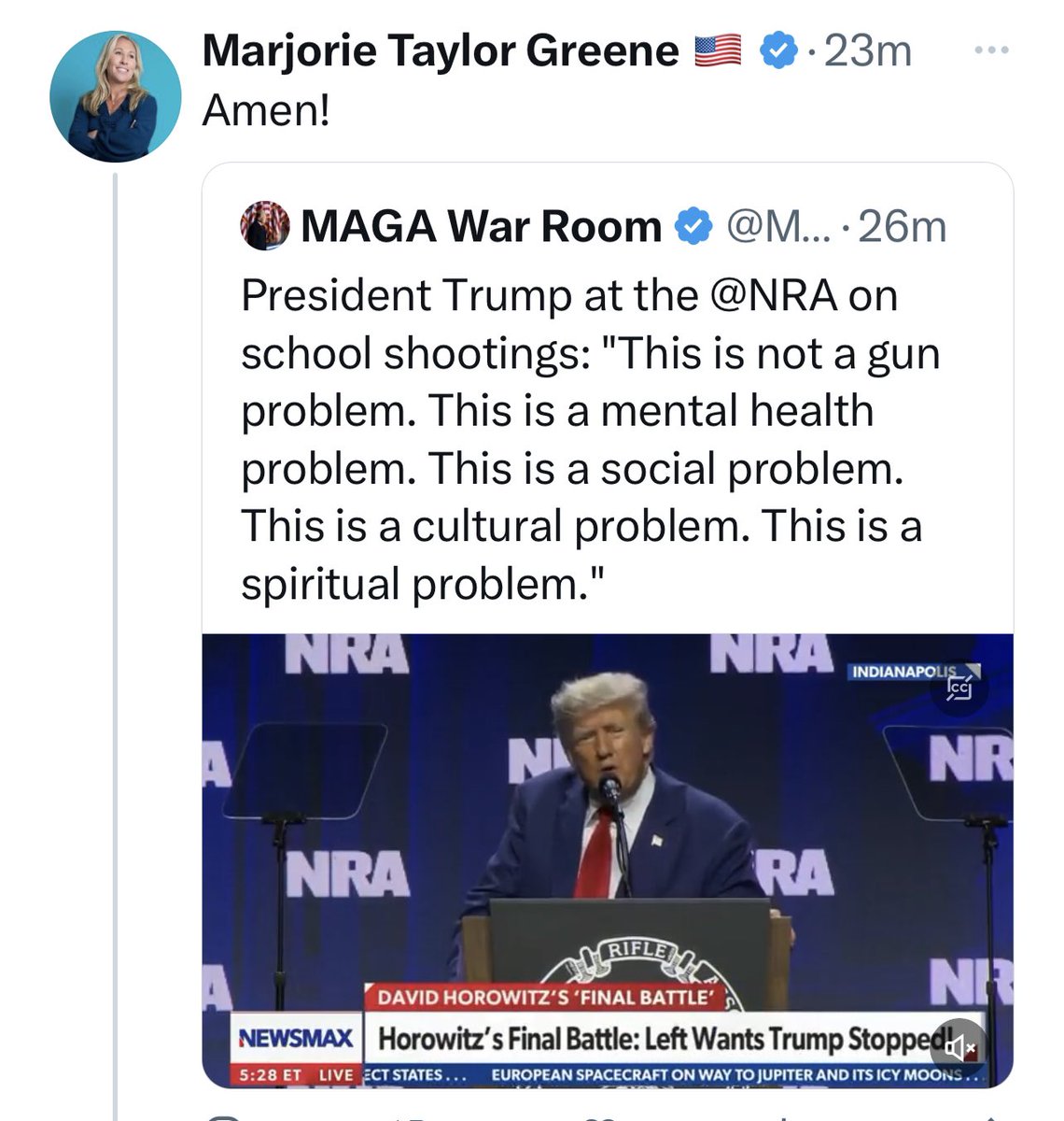 JoJoFromJerz's tweet photo. ‘School shootings aren’t a gun issue, they’re a mental health issue’… https://t.co/kcSgJFptbF