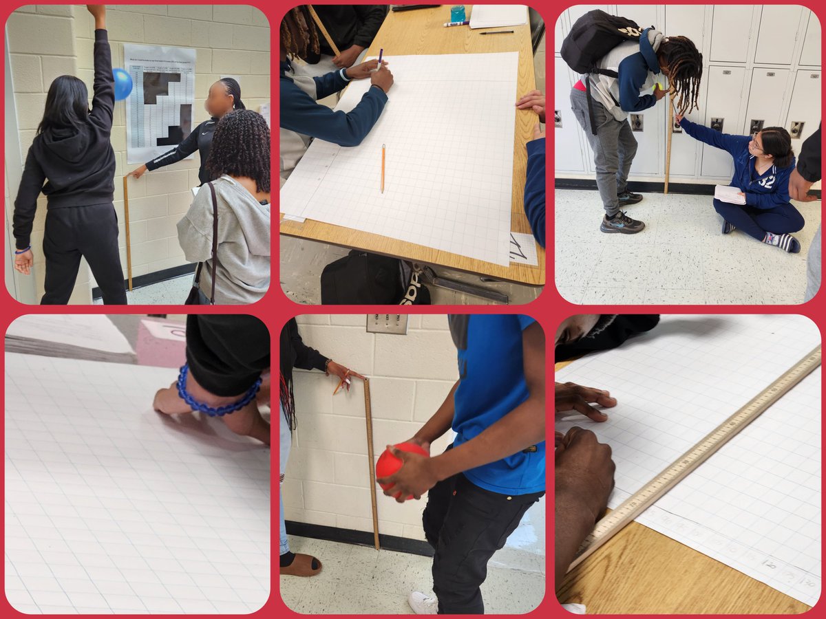Algebra  Ss collected data to explore the relationship between drop height &amp; bounce height as we introduce scatterplots. They also practiced communication skills in their groups to collect data &amp; create  scales on the graph. #WHS #iteachmath #mtbos