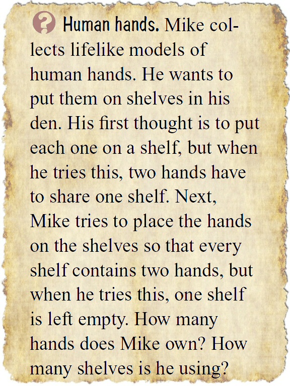 pickover's tweet photo. Math puzzle.  Human hands. https://t.co/q6JD9a6CNg