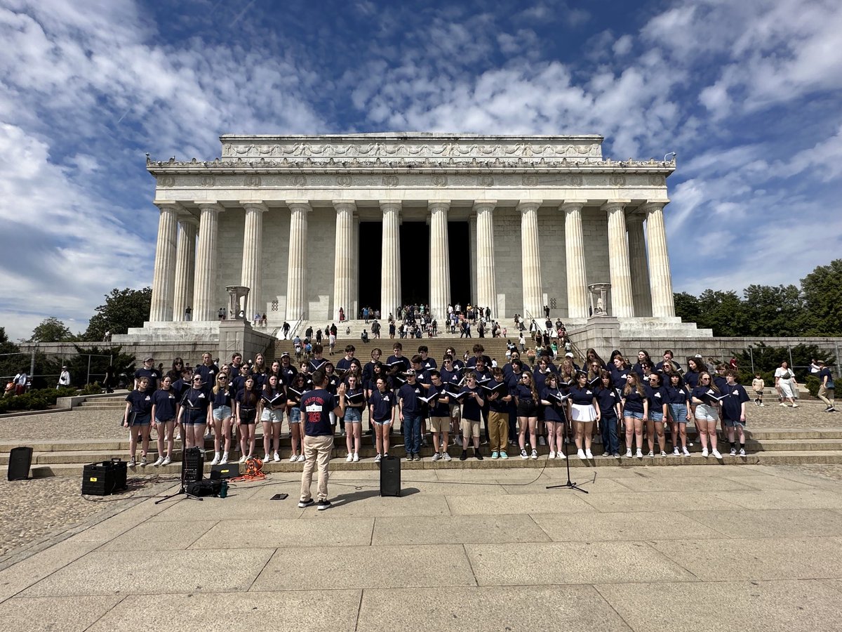 Another amazing performance by our ⁦⁦<a href="/east_cb/">CB East High School</a>⁩ choir in an incredible setting in front of the Lincoln Memorial.  What a day!!