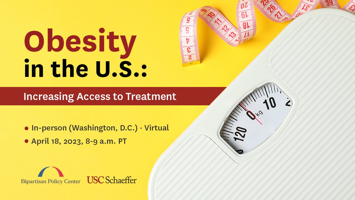 USCSchaeffer's tweet photo. Treatments targeting obesity are available, but Medicare and private insurers cover few, leaving many patients without options. Join us and @BPC_Bipartisan next Tuesday for a policy discussion focused on increasing access to treatment  https://t.co/Hk1oE3MFmK https://t.co/HxsijNXUiZ