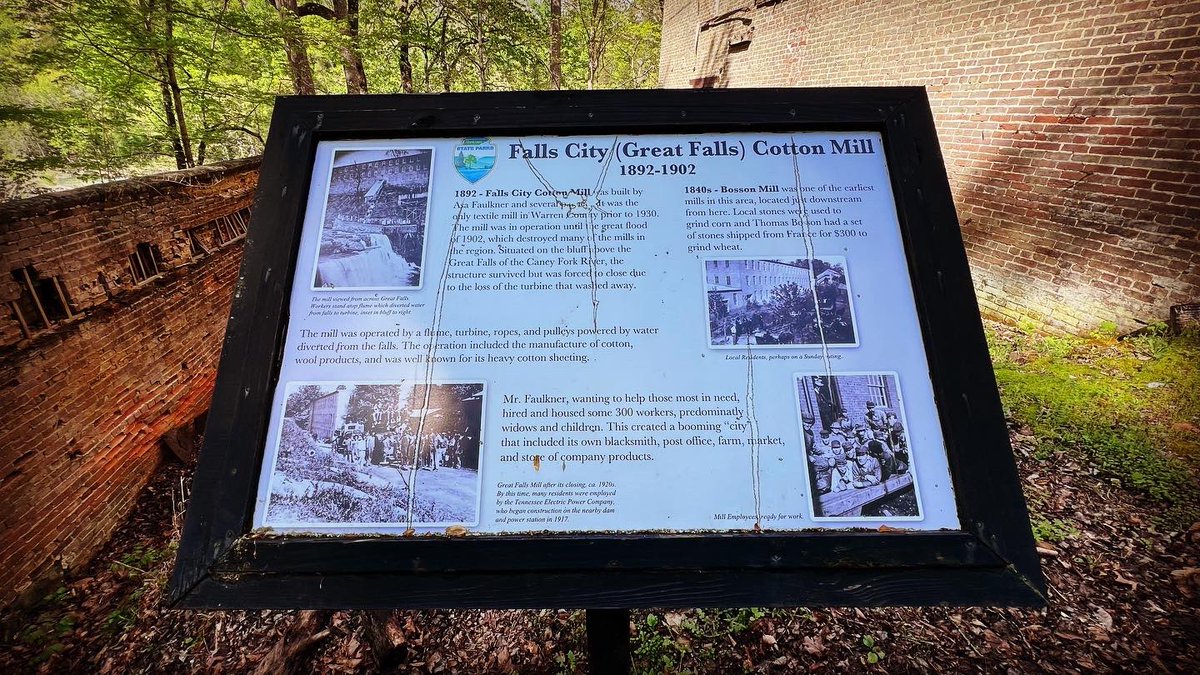 lead230's tweet photo. Visited Falls City Cotton Mill, constructed in 1892. Great Falls Manufacturing Company operated until the flood of 1902. @TVAnews leased it to #TDEC in 1973. It is the only surviving building associated with the town of Falls City. 📸 Lee Roberts #History https://t.co/5rzcYB54X9