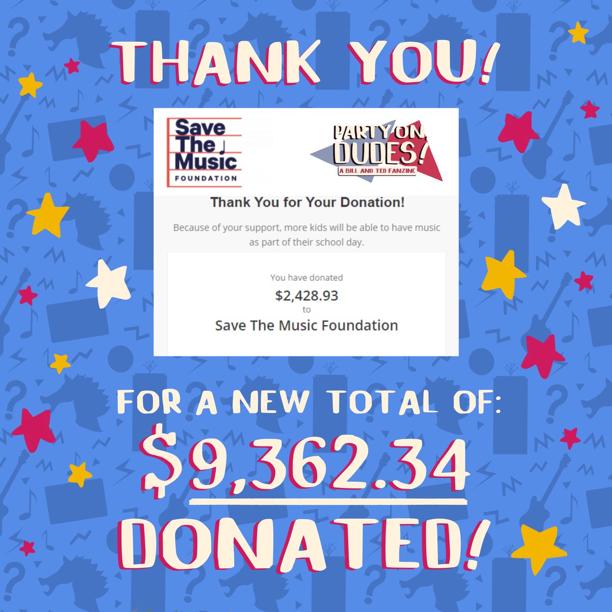 bntzine's tweet photo. Long time no see everyone! We've just made the donation for the second printing, bringing our total amount donated to @savethemusicfdn to $9,362.34 and we want to thank everyone who has supported us! https://t.co/uFWIM54tf9