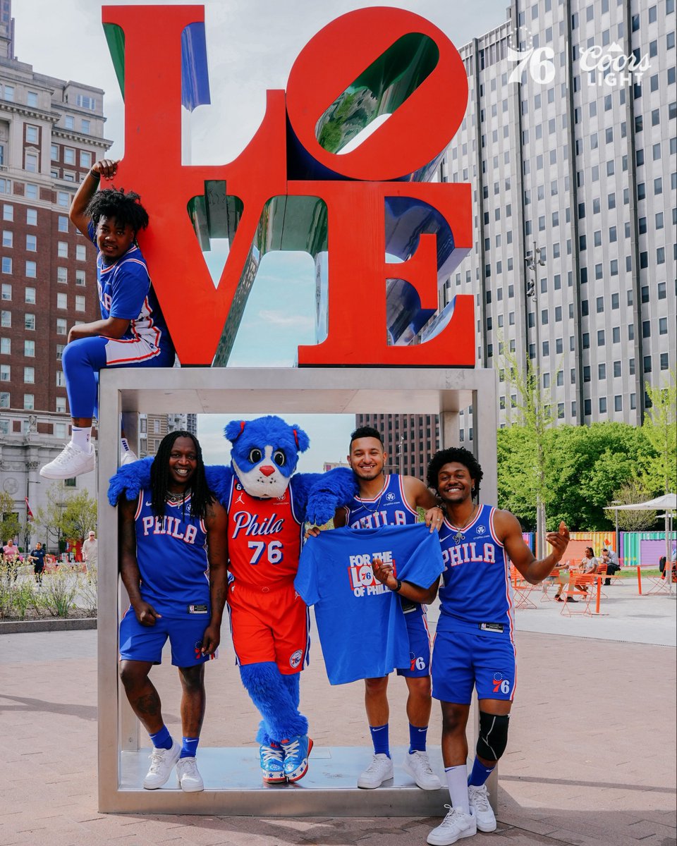 sixers's tweet photo. felt the ~love~ this afternoon at our playoff pep rally! 

#ForTheLoveOfPhilly | @CoorsLight https://t.co/pWfN7hWDo9