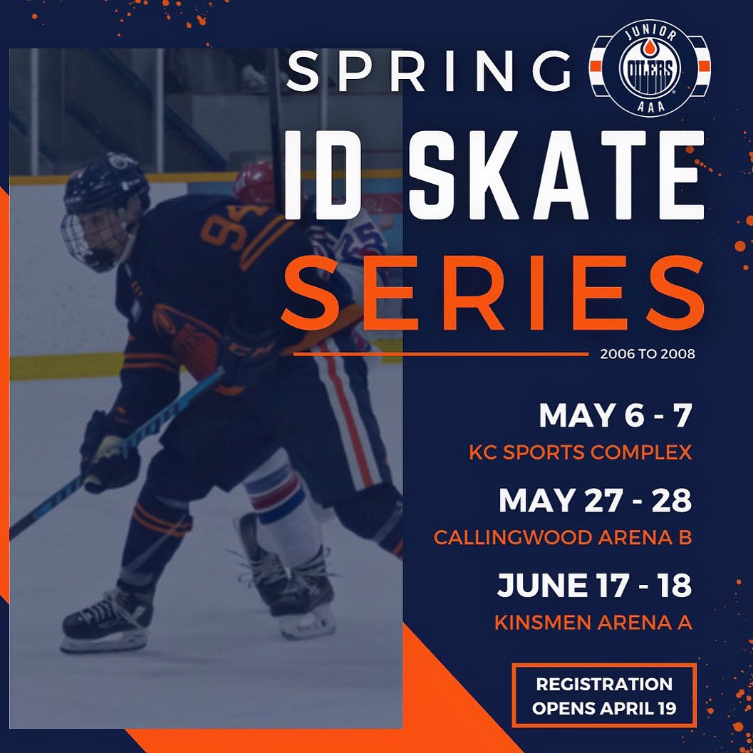 U18 AAA Junior Oilers Blue and Orange ID Skate Series 

➡️ More details and registration: April 19

#junioroilers | #hockeyedm | #letsgooilers | #AEHL | #BeAnOiler