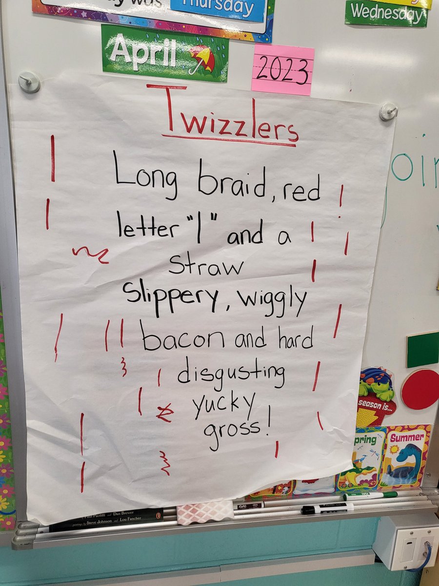 agent1979's tweet photo. Soooo we tried Twizzlers and wrote a poem about it. Many were NOT a fan 🤣.
My favorite is the "un-healthy" . Love how honest our tiny tigers are!
@Dale_City_ES 
#PWCS
#goodvibes
#DCEStigers https://t.co/mnBwec0jz3