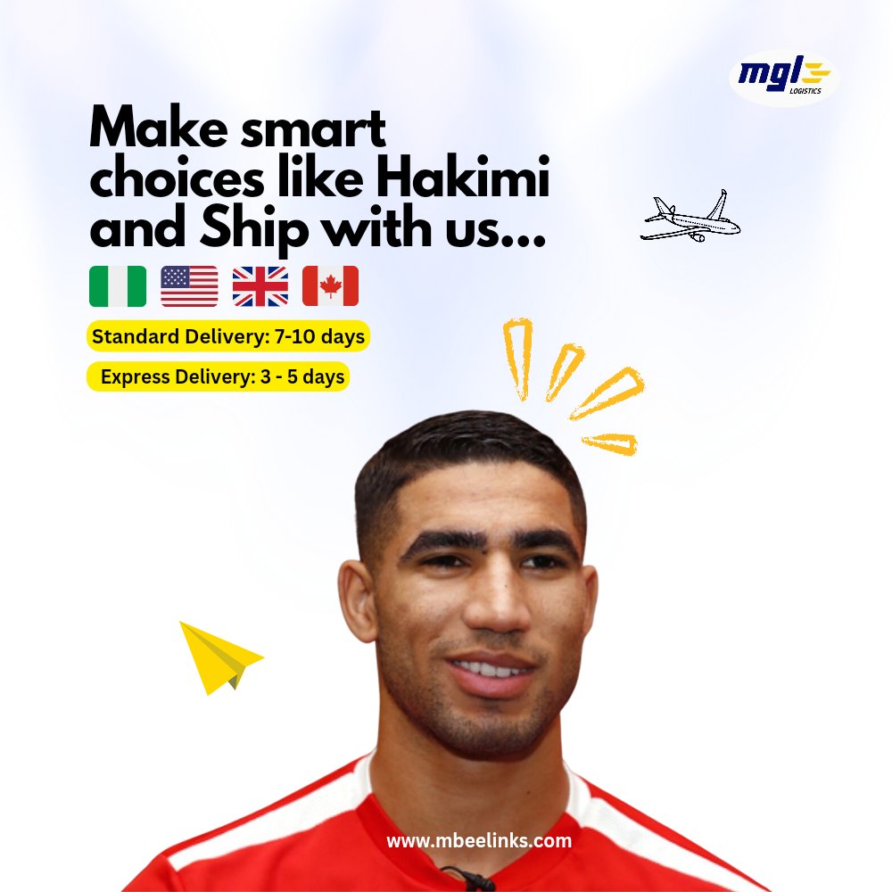 logistics_mgl's tweet photo. Na who smart like Hakimi we go ship for...
𝗠𝗮𝗸𝗲 𝘀𝗺𝗮𝗿𝘁 𝗰𝗵𝗼𝗶𝗰𝗲𝘀 𝗹𝗶𝗸𝗲 𝗛𝗮𝗸𝗶𝗺𝗶, 𝗮𝗻𝗱 𝘀𝗵𝗶𝗽 𝘄𝗶𝘁𝗵 𝘂𝘀✈️🛍️🛒📦

#hakimi  #trending https://t.co/LW3IpBFiY9