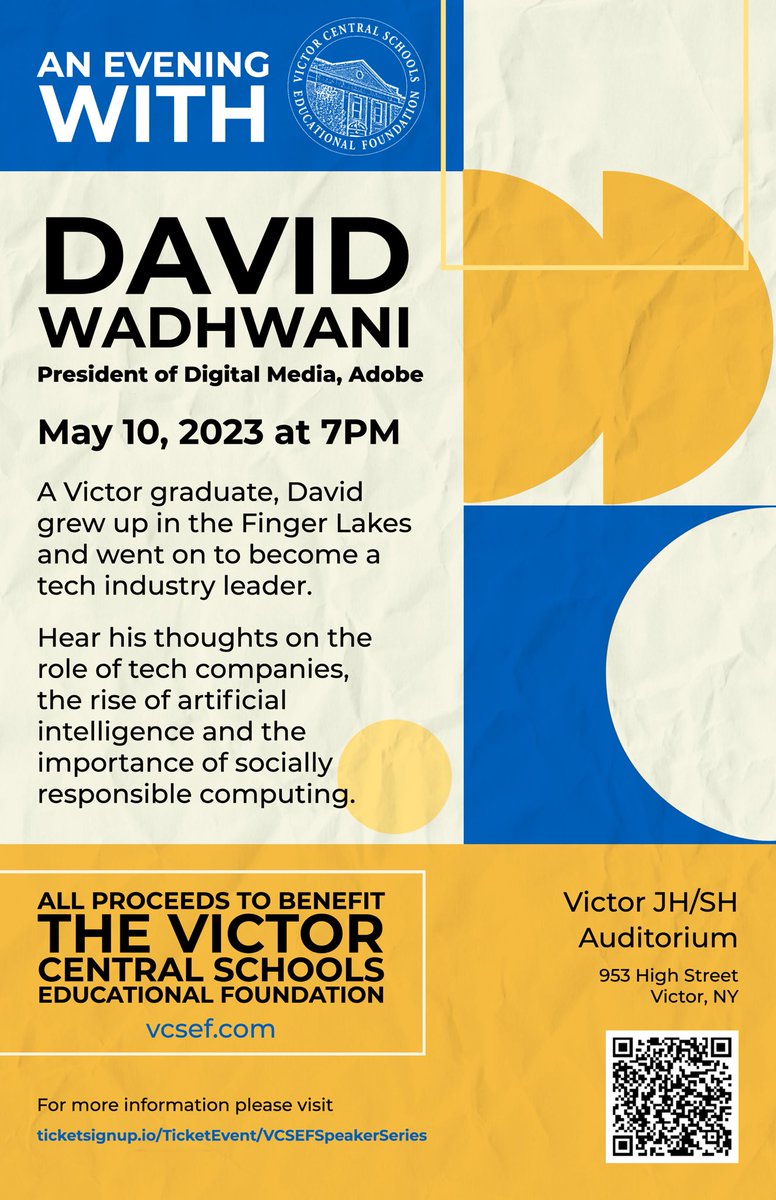 VCSEF's tweet photo. A great opportunity to hear from a very talented leader. Please join us on May 10 at 7pm. See the flyer below. For more information go to: https://t.co/Smw2hmt1KK https://t.co/gyPvNGHGZX