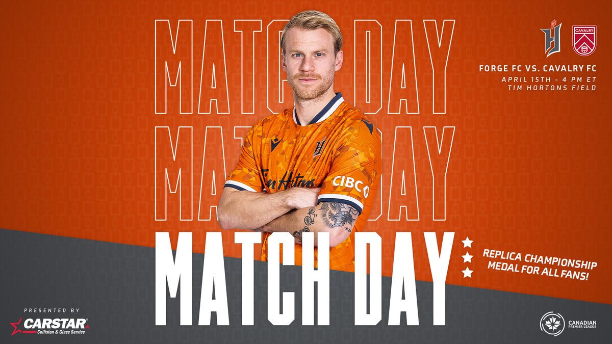 IT'S THE RETURN OF THE CHAMPS 😤

🗓| TODAY, April 15
🕖| 4 p.m. ET
🆚| <a href="/CPLCavalryFC/">Cavalry FC</a>
🏟| <a href="/TimHortonsField/">Tim Hortons Field</a>

Limited tickets still available!
🎟| bit.ly/FFC23HomeOpener

ℹ️| forgefc.canpl.ca/matchday

#ForgeFC | #CanPL | <a href="/carstarcanada/">CARSTAR Canada</a>