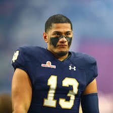 GhostsofStPaul's tweet photo. St Paul assistant coach Tyler Luatua during his playing days at the University of Notre Dame Fighting Irish 
God,Country ,St. Paul
#Brotherhood
#BeASwordsmen https://t.co/Hm8UNuZGis