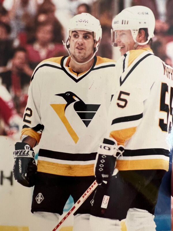 PensVault's tweet photo. Rick Tocchet 1993-94 Home Set 2 Game Worn Jersey. Tocchet wore this jersey for 7 games. He scored 1G &amp; 5A along with 22 PIM’s and 1 fight. #LetsGoPens https://t.co/wtXNc85mcB