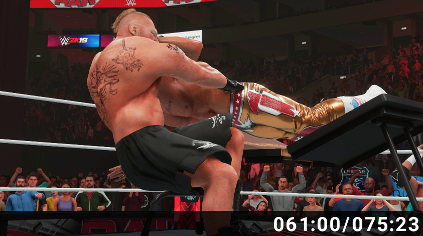 _Squared_Circle's tweet image. Contract signing cutscene from #WWE2K15 Career Mode to #WWE2K19, this table height annoys me for some reason