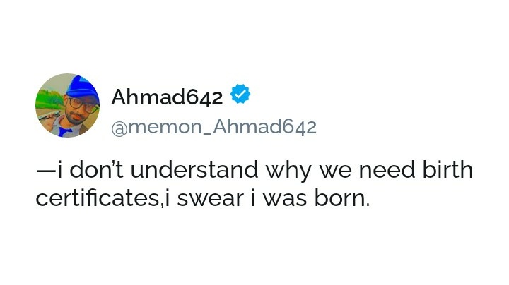 memon_Ahmad642's tweet photo. Tag ur friends🔥🔥
#born #birth #certification #swear https://t.co/IJBPZUwSdQ