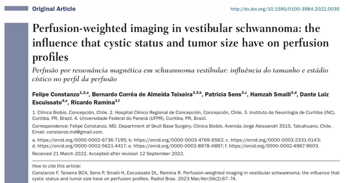 ConstanzoMD's tweet photo. Took quite a while, but it’s finally published! In this pilot study we used perfusion MR (PWI) to characterise VS. Here are a few conclusions: https://t.co/SX0pr8LHuf
#skullbase #nsgy https://t.co/00PpByQgKE