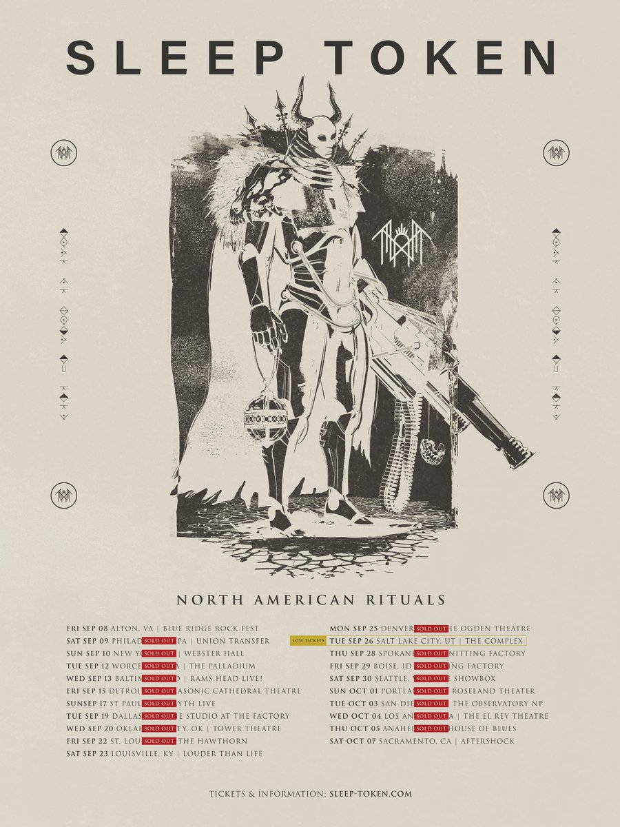 Tickets for the North America Rituals have been swiftly depleted upon general release, save for a small consignment in the city of Salt Lake.

Let us prepare.