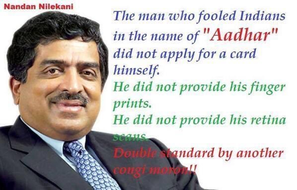 DohareCa's tweet image. ये &quot;आधार कार्ड&quot; कांग्रेस के लिये विदेशी लोगो को &quot;वोट का अधिकार&quot; देकर खुद के लिये आधार तैयार करना था

राष्ट्र के 55000 करोड़ करे बर्बाद खुद निराधार रहे उस्ताद? 
#Nilekani420 

#ModiKiAdalat