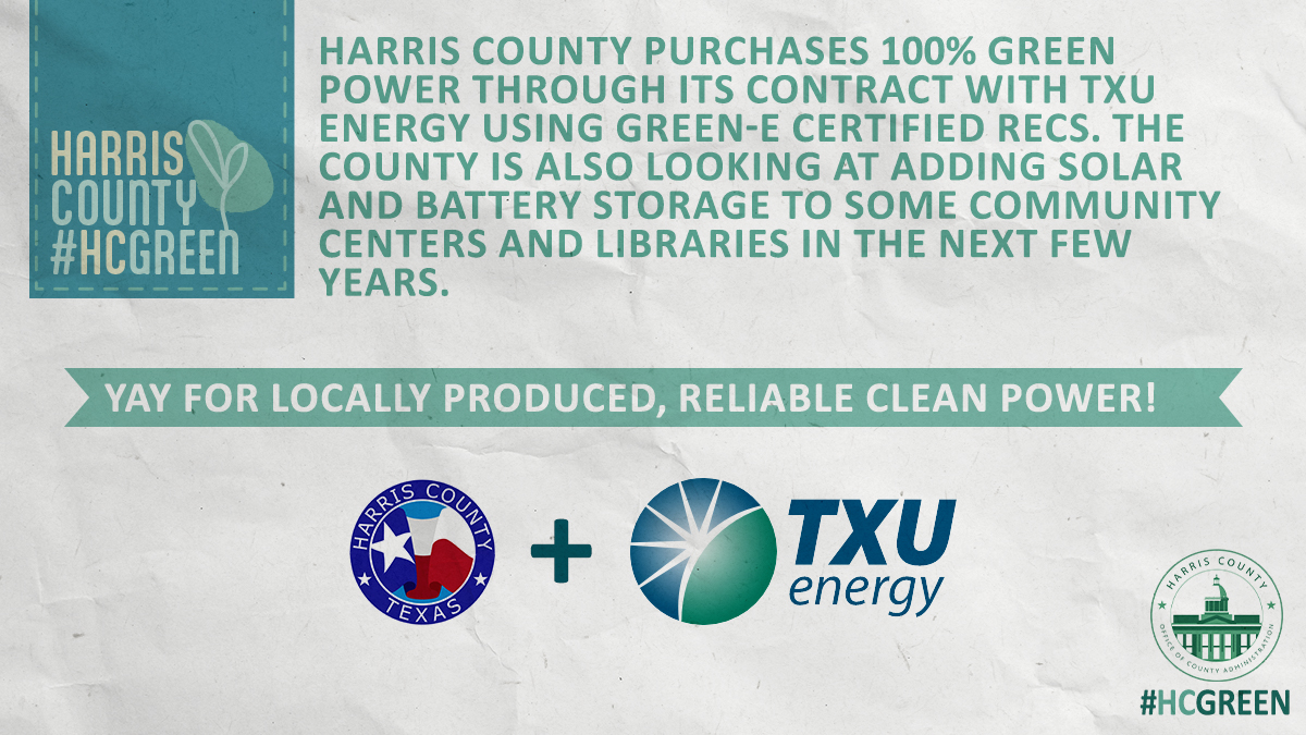 HarrisCountyOCA on Twitter "Harris County purchases 100 green power