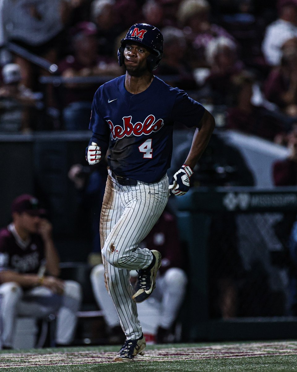 OleMissBSB's tweet photo. T9 | @Calvin_Harris33 hits an RBI double to drive in @mccants_tj.

Ole Miss 3, Mississippi State 1 https://t.co/e6tTERBAkh