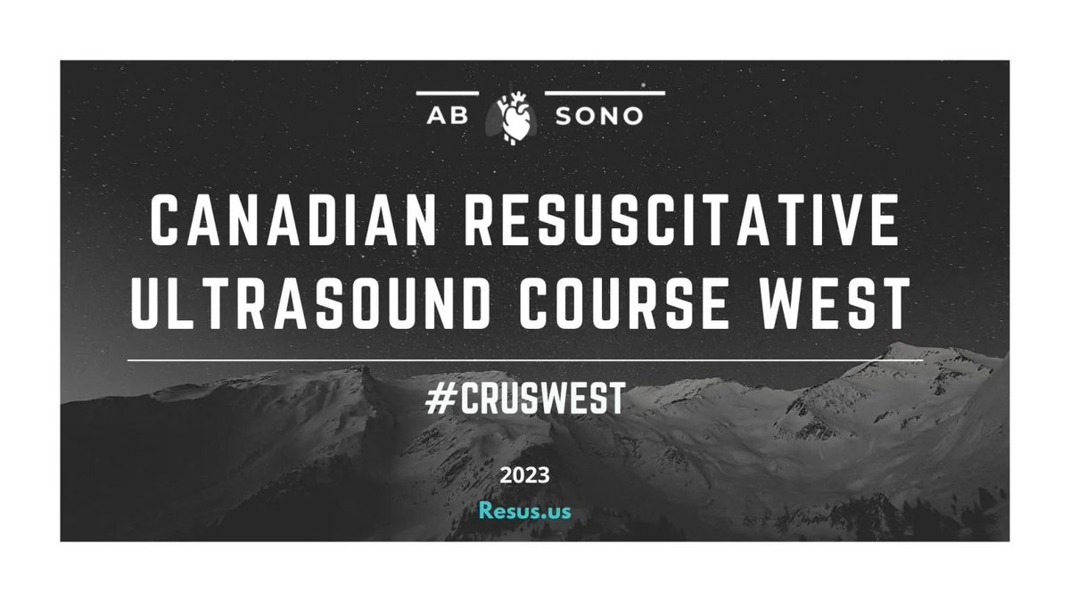 Registration now open for Cdn Resuscitative Ultrasound Course, directed by the outstanding educator @Buchanan_MD  #CRUSWest Sep 21-22 in Edmonton albertasono.ca/training-educa…