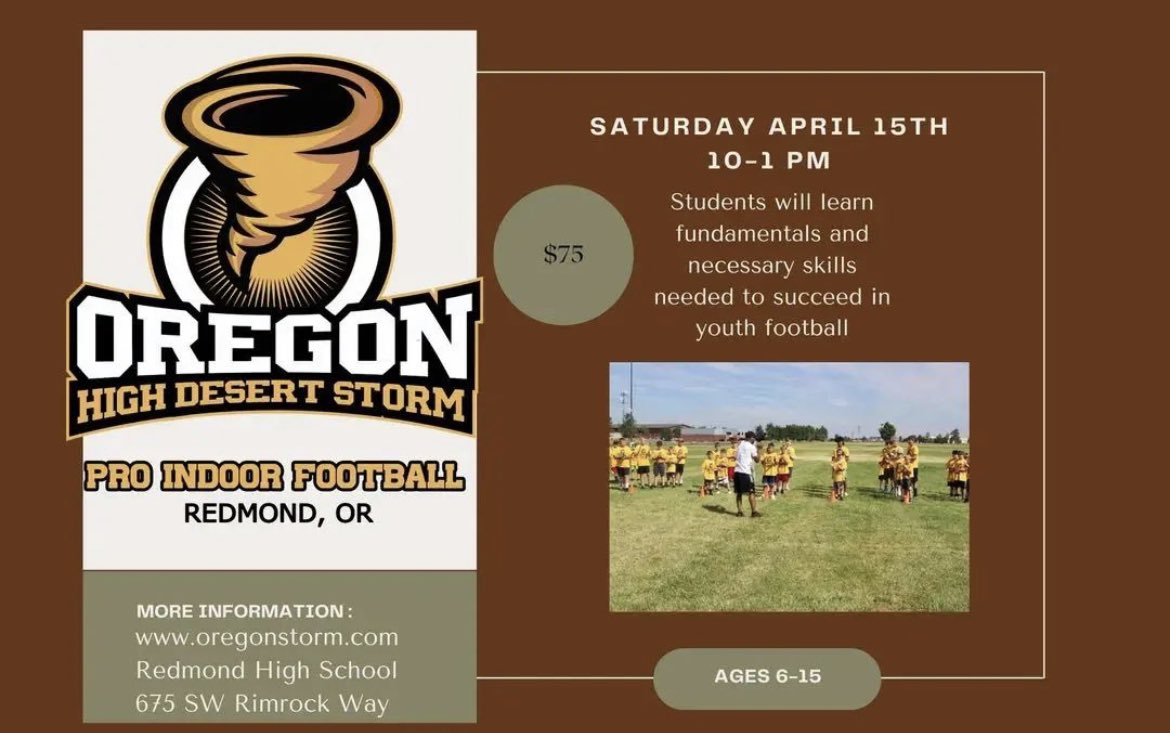 oregon_storm's tweet image. Don´t forget to sign up for the 3rd annual Oregon Storm youth Football camp this Saturday. More info at oregonstorm.com