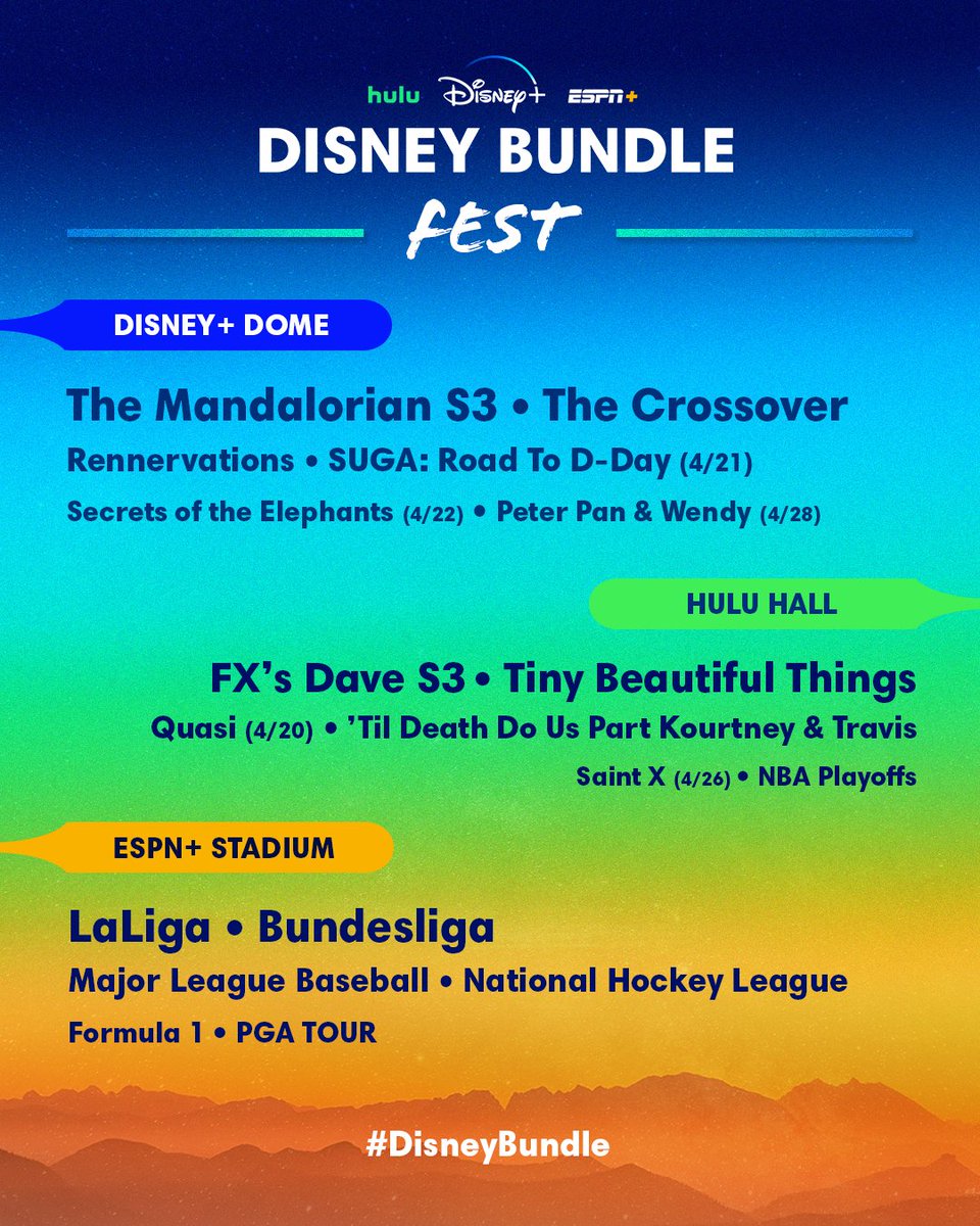 Presenting: this month’s #DisneyBundle lineup. 💙💚💛 Which are you streaming first?