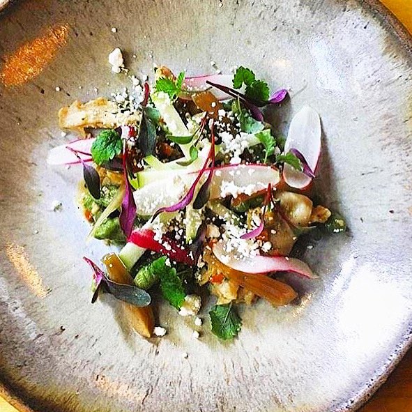 chefbillyd's tweet image. Braised Local Rabbit, wood nettle cavatelli, queso fresco, pickled ramps, shaved radish #Spring #eatwild #avleats #asheville