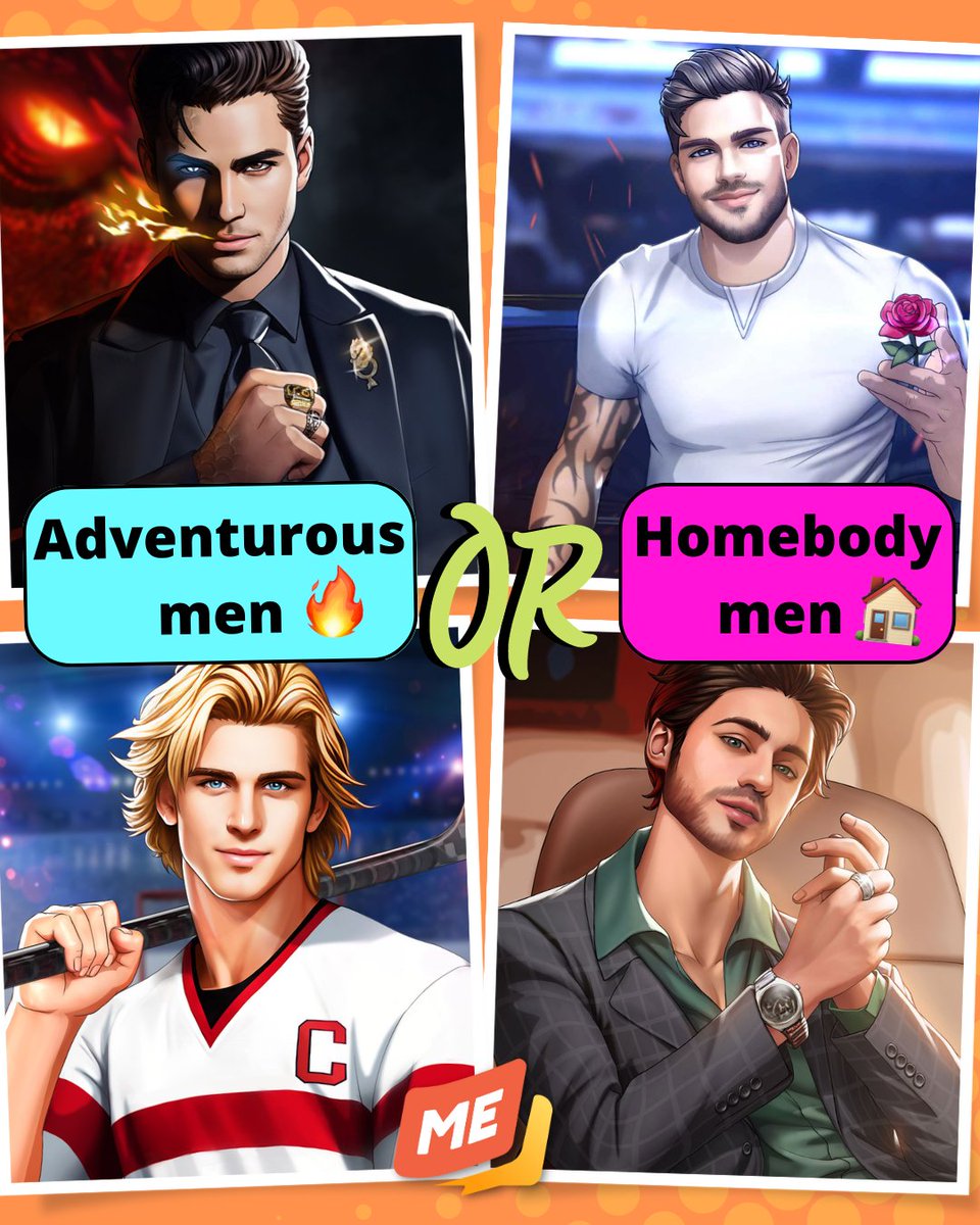 Hey guys!🧡
Quick question for you: do you prefer your men to be adventurous or homebodies?
➡️ Let us know your thoughts!  🔥 OR 🏠?
#myescape #ichat