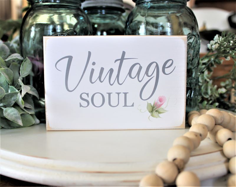 #VintageSoul Mini Sign, Hand Painted, Self Standing Block, Tiered Tray Decor, Wood Sign #VintageVibe #vintagecollector #SMILEtt23  etsy.me/3mAW3pW via @Etsy