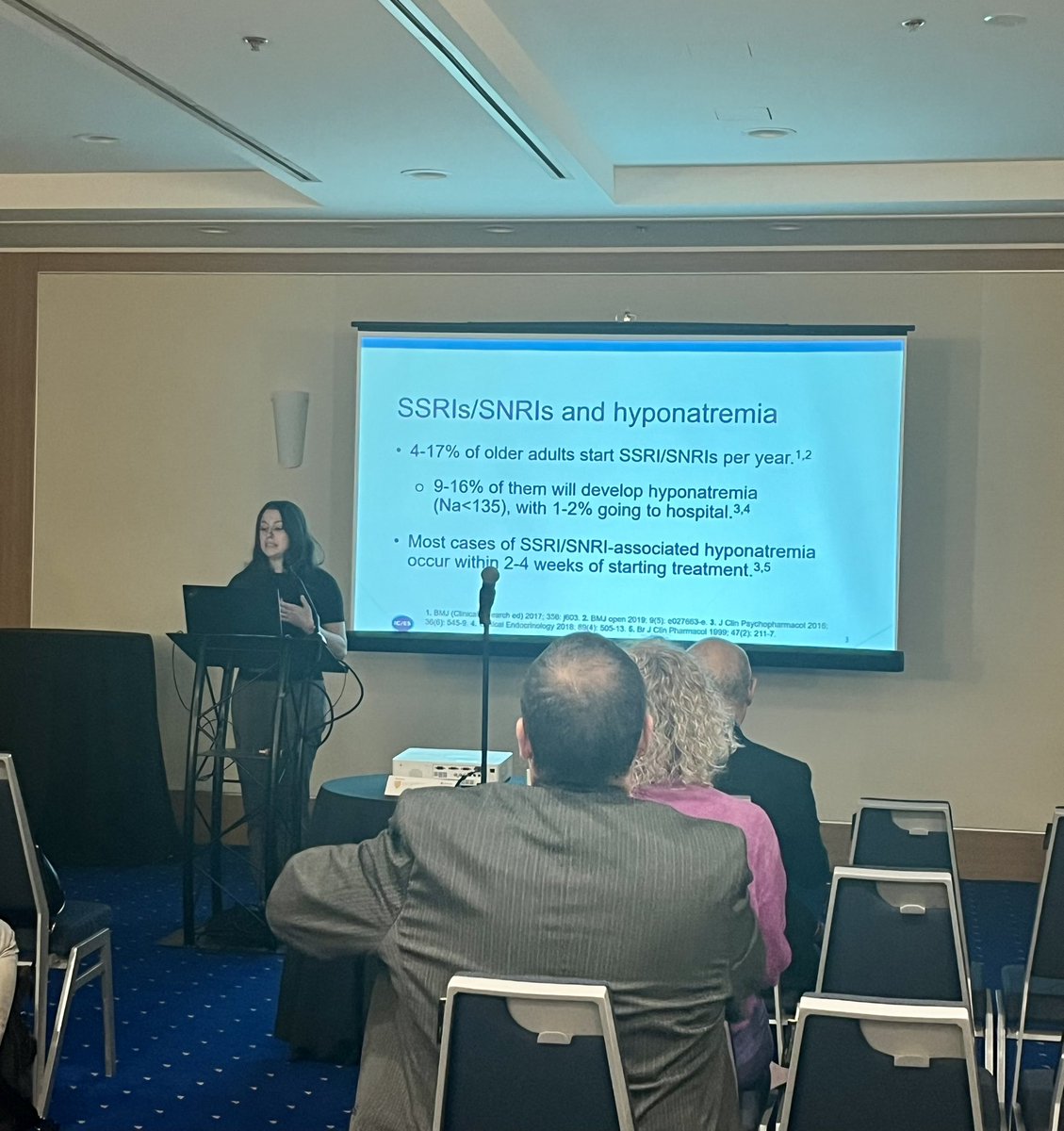 Dr <a href="/NatashaErinLane/">Natasha Lane MD, PhD</a> presenting some truly practice changing work on Na monitoring in patients prescribed SSRIs/SNRIs at <a href="/CanGeriSoc/">Canadian Geriatrics</a>. Always important to challenge assumptions and choose wisely! 

Looking forward to working together <a href="/UofT_DoM/">Department of Medicine University of Toronto</a> next year!! #CGS2023