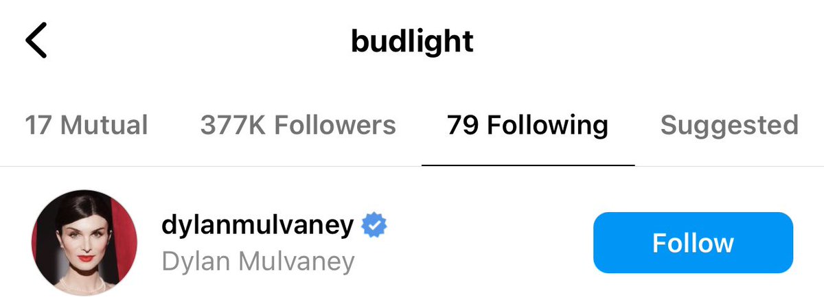 DC_Draino's tweet photo. The @budlight Instagram account still follows Dylan Mulvaney

They’re doubling down and so are we

#BoycottBudLight https://t.co/8Vrtrx1lLI