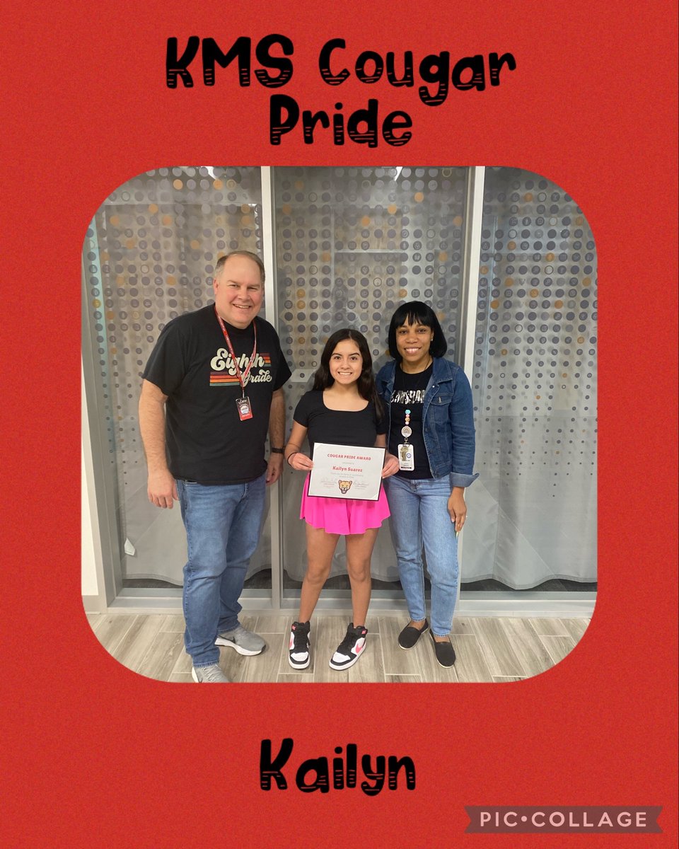 MrsSimmons_AHS's tweet photo. Congratulations to our 8th Grade Student of the Week🎉🎉🎉 Kailyn is a great leader. She is always there to help other students and volunteer to support campus events. She is a loyal friend and kind to everyone!!! Way to go Kailyn😊#KMsCougarPride https://t.co/gaccxewkbu