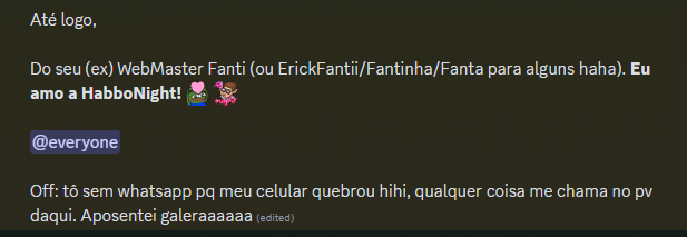 ErickFHB's tweet photo. te amarei pra sempre, @habbonight. 💜

obrigado tb a todos que fizeram parte da minha vida dentro e fora do joguinho. parei oficialmente, mas tô sempre por aí, qualquer coisa só chamar. foi tudo incrível. 🥰🥺 https://t.co/w4wkHFi11H