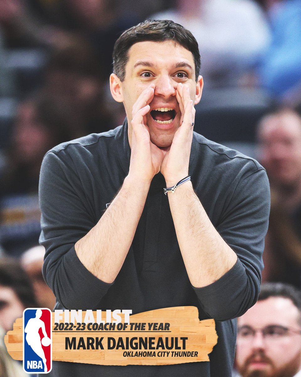 Balldontlie's tweet photo. The finalists for 2022-23 NBA Coach of the Year have been released:
▪️ Mike Brown
▪️ Mark Daigneault
▪️ Joe Mazzulla

Who did the best job this season? https://t.co/MuFe4D1xqV